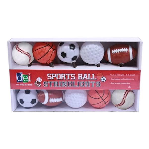 10 Assorted Sports Ball String Lights